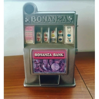 Vintage metalen Bonanza gokkast/spaarpot